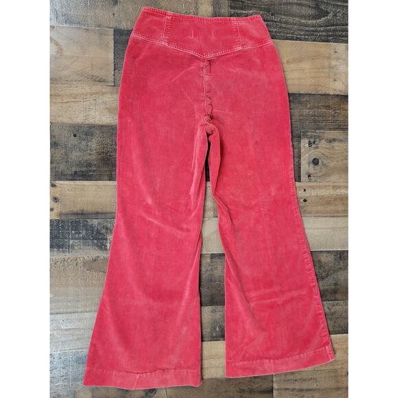 Free‎ People Retro Hippie Soft Curvy Low Rise Corduroy Red Flare Pants Womens 27 - Picture 4 of 16